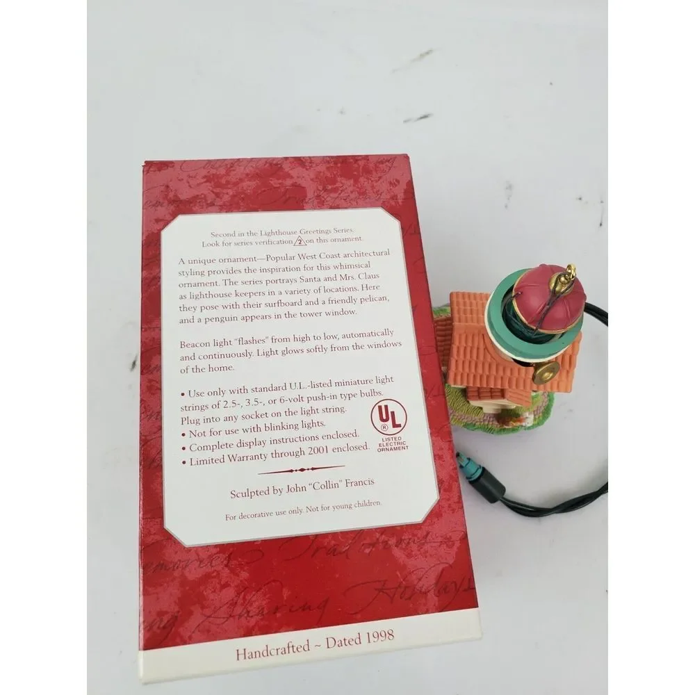 VTG 1998 Hallmark‎ Keepsake Christmas Ornament Lighthouse Greetings Magic